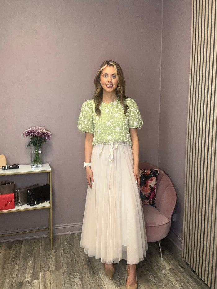 Julia Tulle Skirt (Beige)