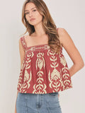 Just Imagine Burgundy Printed Top