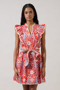 Kailin Ruffle Mini Dress in Elvina Floral