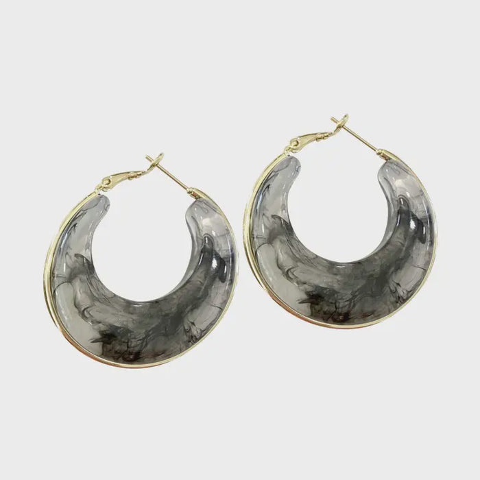 Kansas Charcoal Hoop Earring