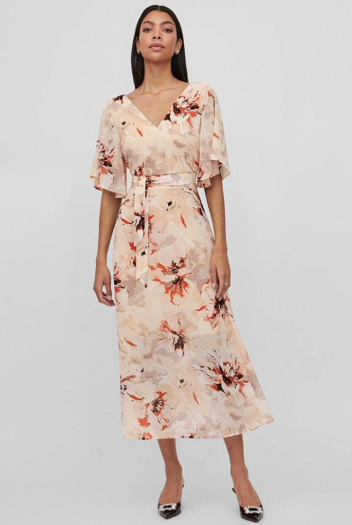 KARIN MAXI DRESS (SILVER MINK/PEACH)
