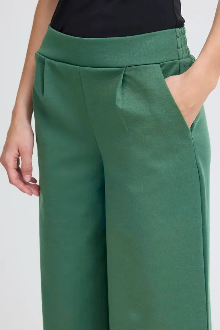 Kate Cropped Wide Leg Pants (Pineneedle)