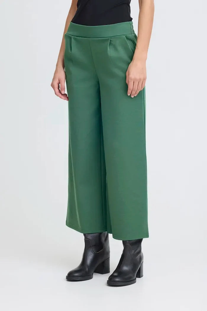 Kate Cropped Wide Leg Pants (Pineneedle)