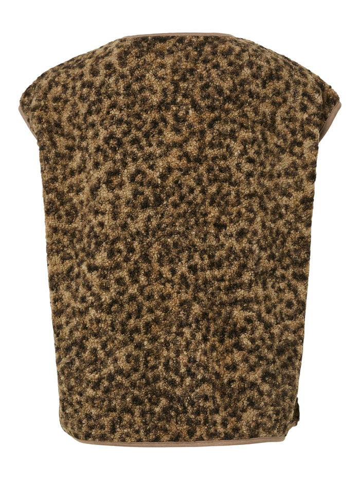 Katty Teddy Gilet (Tannin/ Leopard)