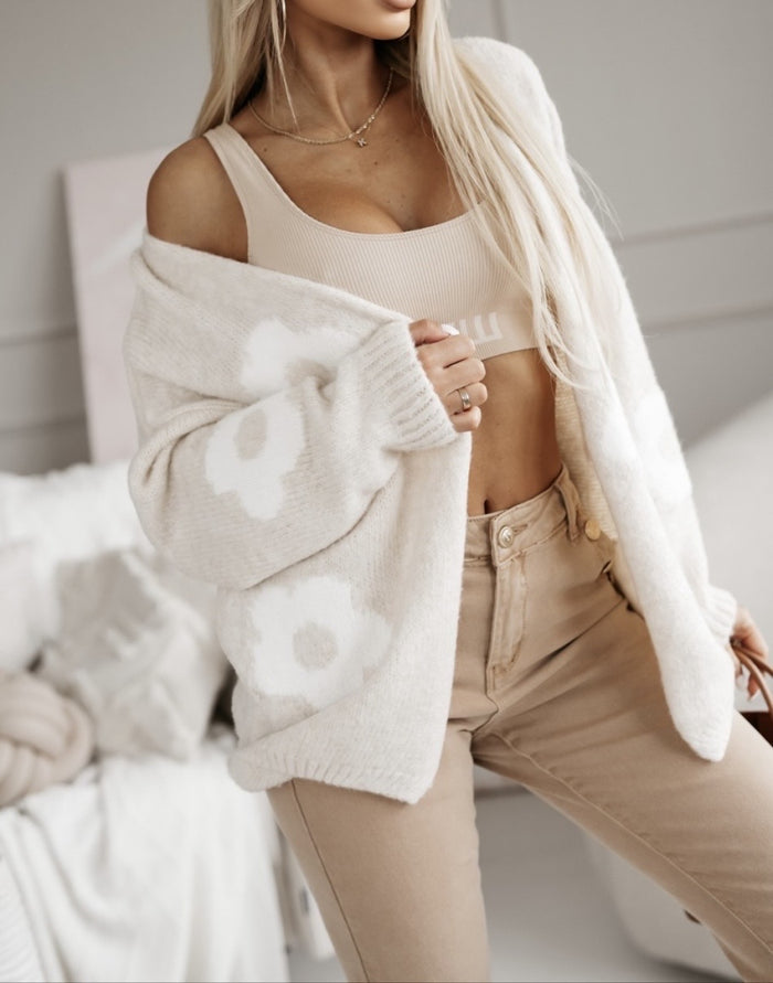 Kayla Open Cardigan (Beige)