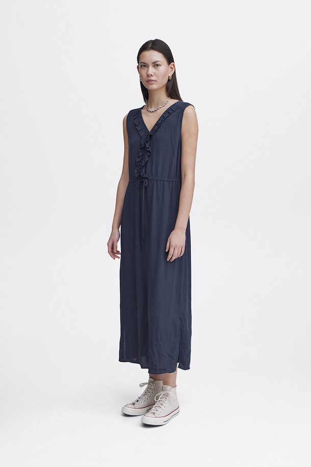 Kech Sleeveless Midi Dress (Navy)
