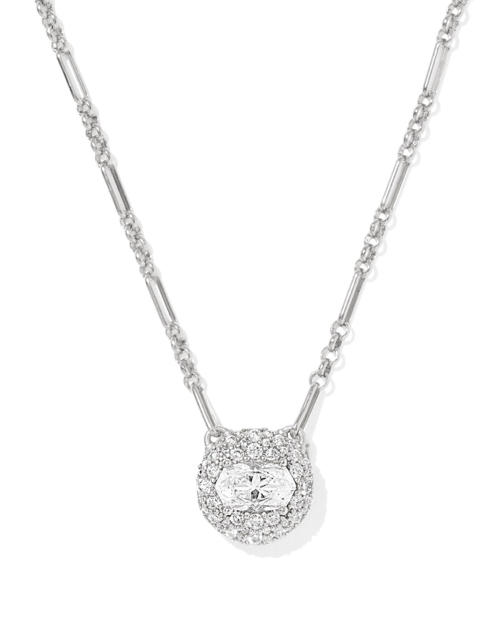 Kendra Scott Bella Short Pendant Necklace in Silver Crystal