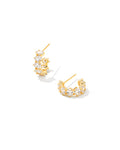 Kendra Scott Cailin Gold Crystal Huggie Earrings in White CZ