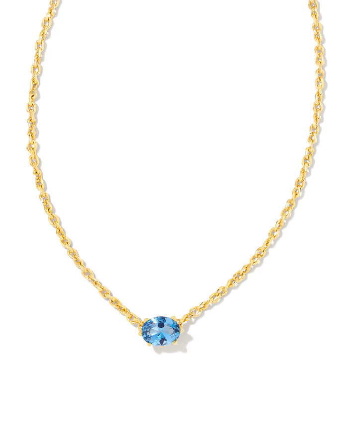 Kendra Scott Cailin Gold Pendant Necklace in Blue Violet Crystal