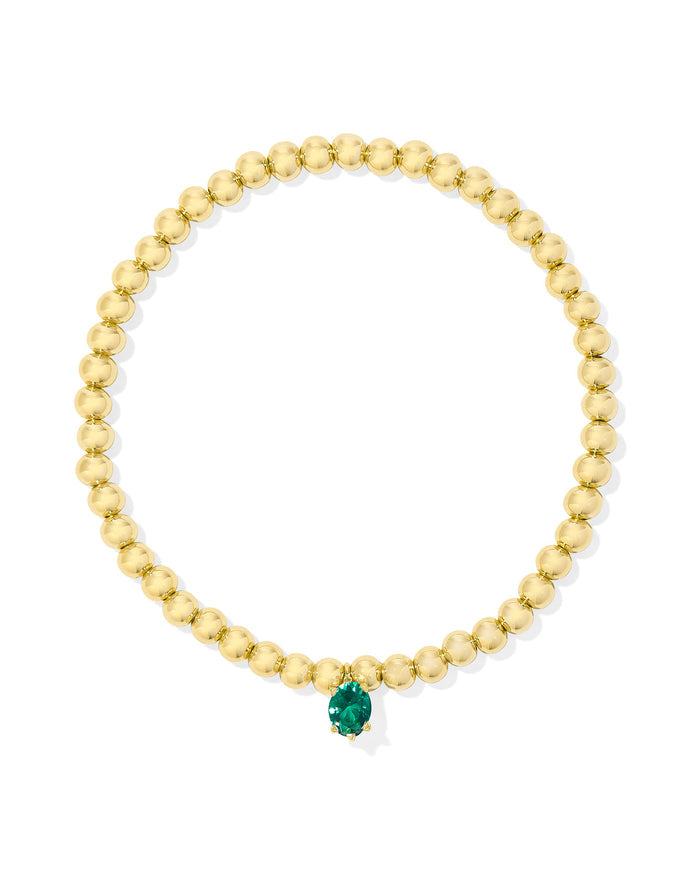 Kendra Scott CAILIN STRETCH BRACELET in GOLD GREEN CRYSTAL