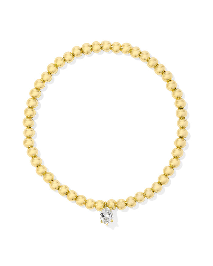 Kendra Scott Cailin Stretch Bracelet in Gold White Crystal