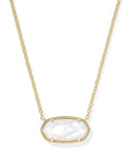Kendra Scott Elisa Gold Statement Short Pendant Necklace in  Ivory Mother-of-Pearl