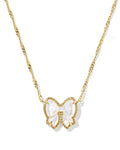 Kendra Scott Haley Bow Gold Short Pendant Necklace in Ivory Mother-of-Pearl