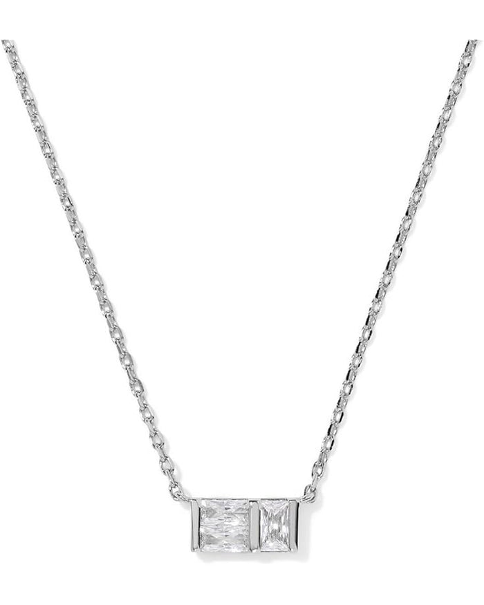 Kendra Scott Jamie Silver Short Pendant Necklace in White CZ