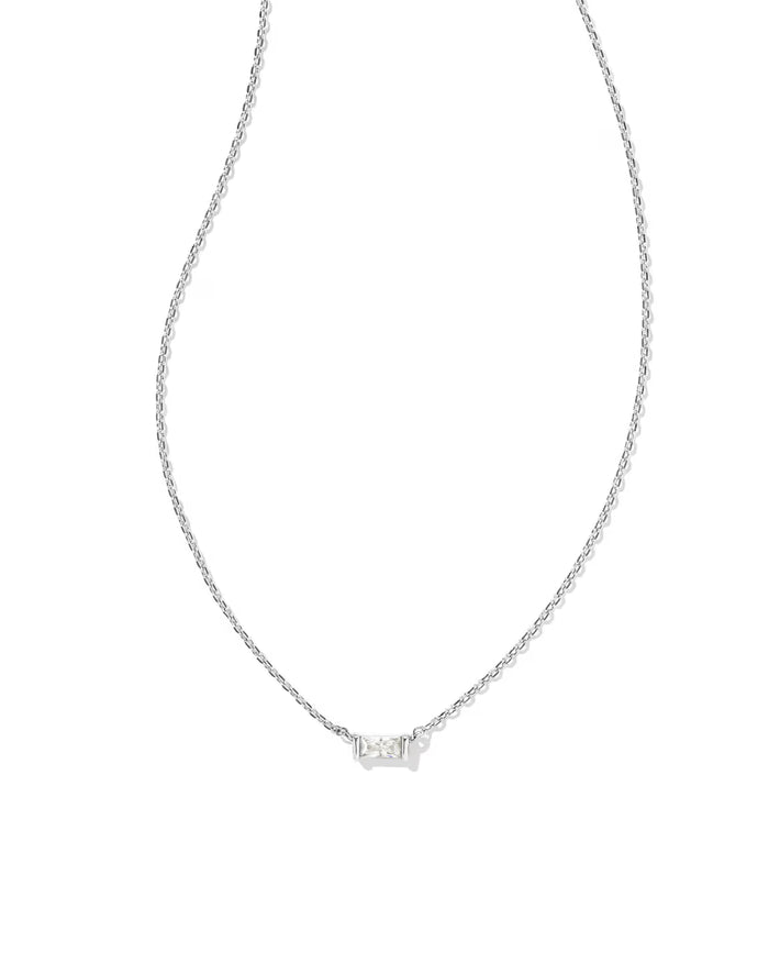 Kendra Scott Juliette Silver Pendant Necklace in White CZ