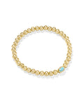 Kendra Scott Mini Elaina Gold Stretch Bracelet in  Light Teal Lab Grown Opal