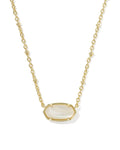 Kendra Scott Tiger Striped Elisa Gold Short Pendant Necklace in Mother Of Pearl