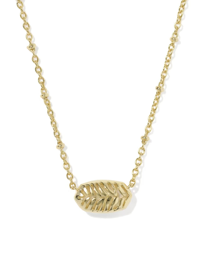 Kendra Scott Tiger Striped Elisa Gold Short Pendant Necklace in Mother Of Pearl