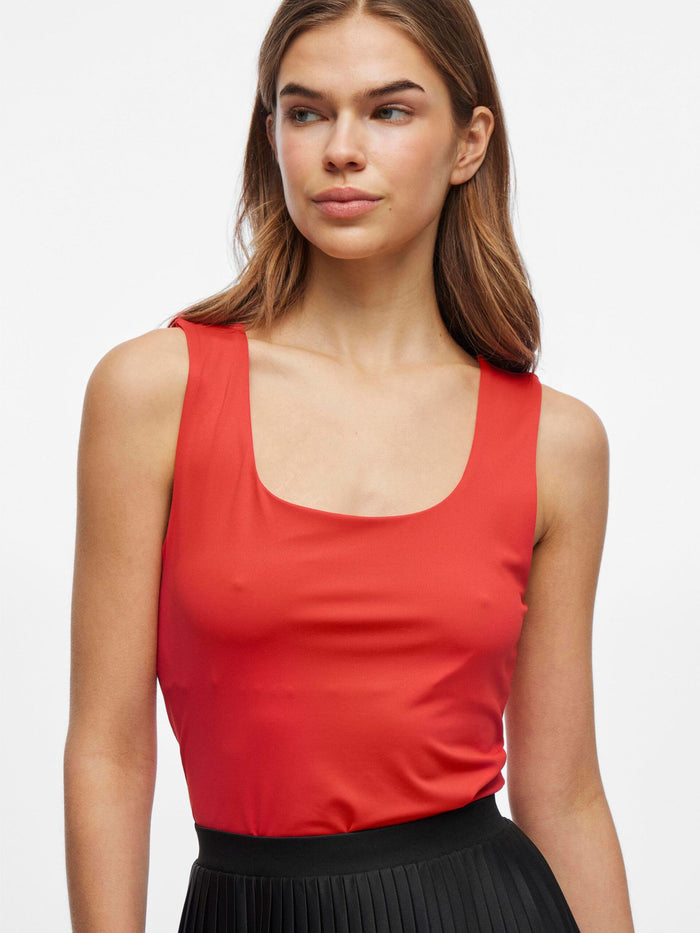 Kennza O-Neck Tank Top (Poppy Red)