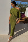 Khaki Plisse Tilly Dress (Green)
