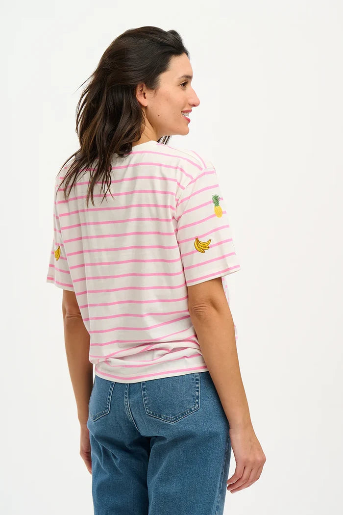 Kinsley Relaxed T-Shirt (Off White/Pink Fruit)