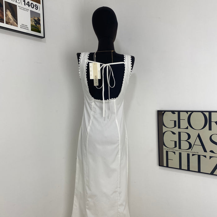 Lace-Trimmed Fishtail Dress