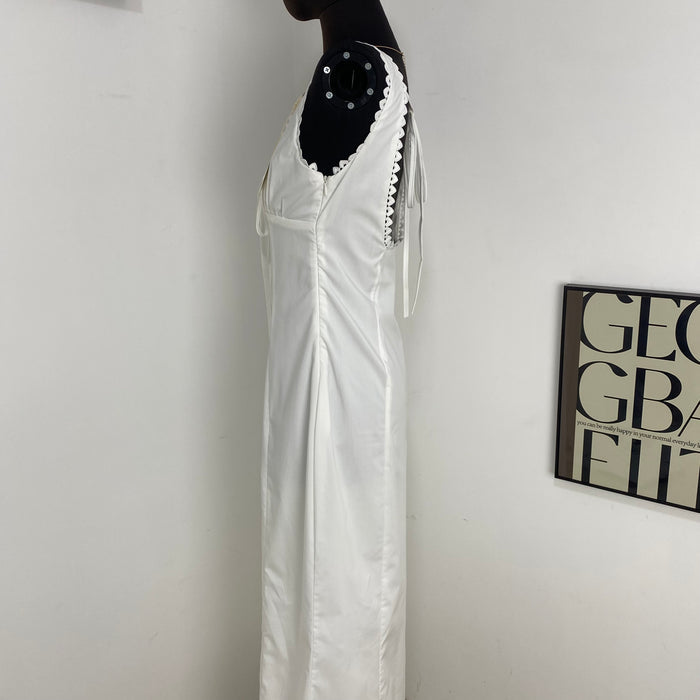 Lace-Trimmed Fishtail Dress