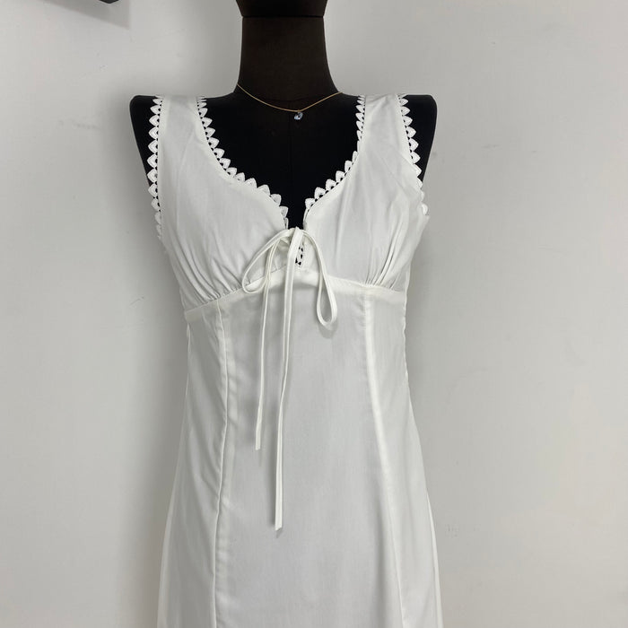 Lace-Trimmed Fishtail Dress