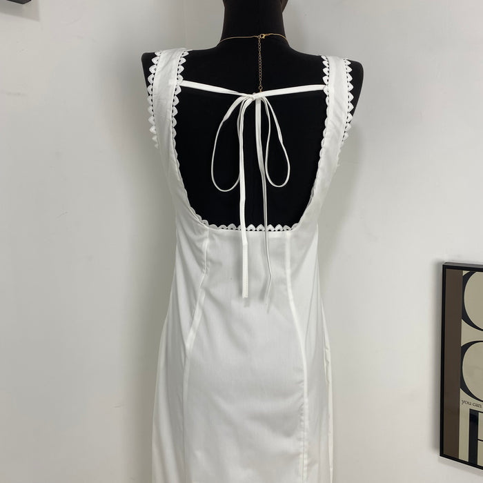 Lace-Trimmed Fishtail Dress