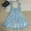 Lace-Trimmed Square Neck Dress