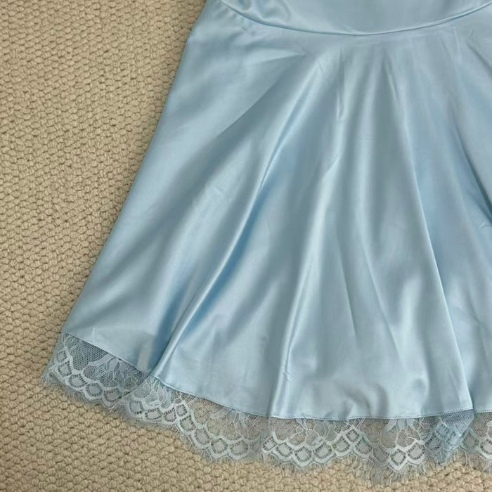 Lace-Trimmed Square Neck Dress