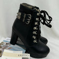 Lace-up Chunky-Heel Ankle Boots