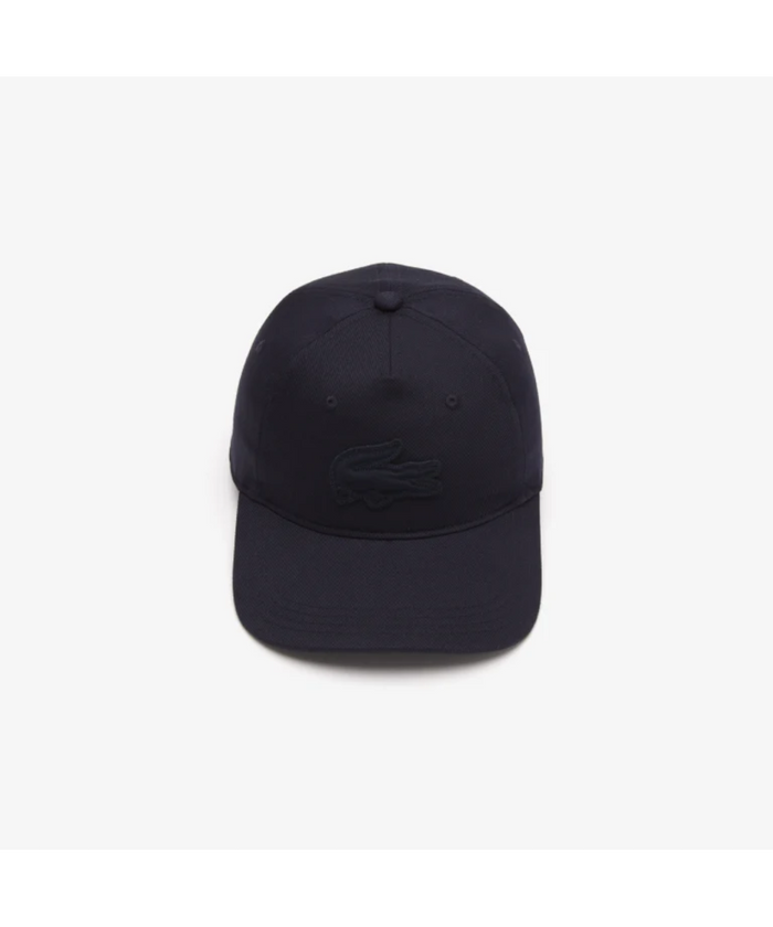Lacoste Unisex Twill Quilted Croc Badge Cap (Navy Blue)