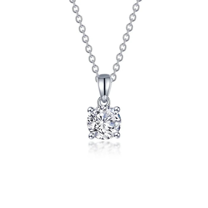 Lafonn 1.5 CTW 4-Prong Solitaire Necklace in Silver