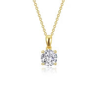 Lafonn 1.75 CTW 4-Prong Solitaire Necklace in Gold