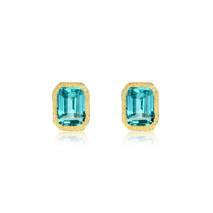 Lafonn 2.12 CTW Light Blue Fancy Lab-Grown Sapphire Solitaire Stud Earrings