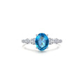 Lafonn 3.66 CTW Solitaire Engagement Ring Blue Topaz