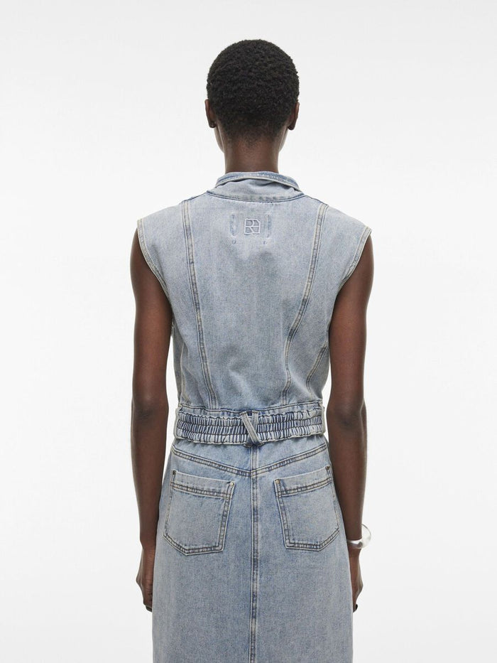 Lana Midi Denim Dress (Light Blue Denim)