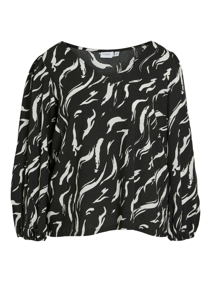 LAYA V-NECK TOP (BLACK/WHITE)