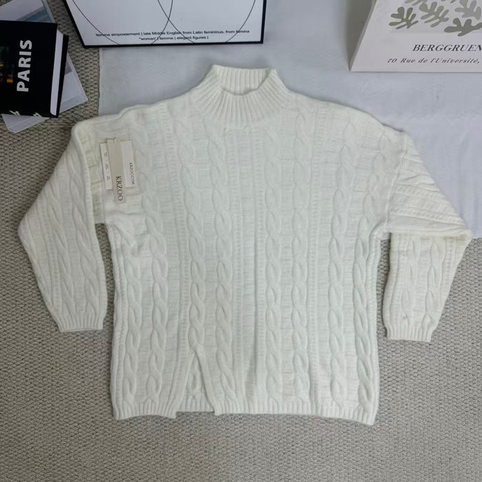 Lazy Style Cable Knit Pullover Sweater