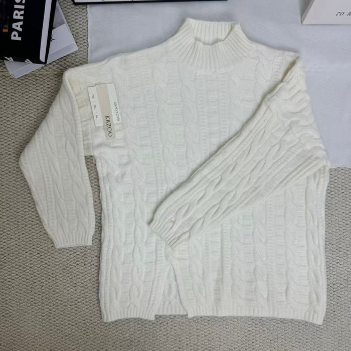 Lazy Style Cable Knit Pullover Sweater