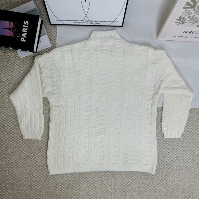 Lazy Style Cable Knit Pullover Sweater