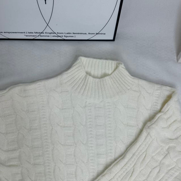 Lazy Style Cable Knit Pullover Sweater