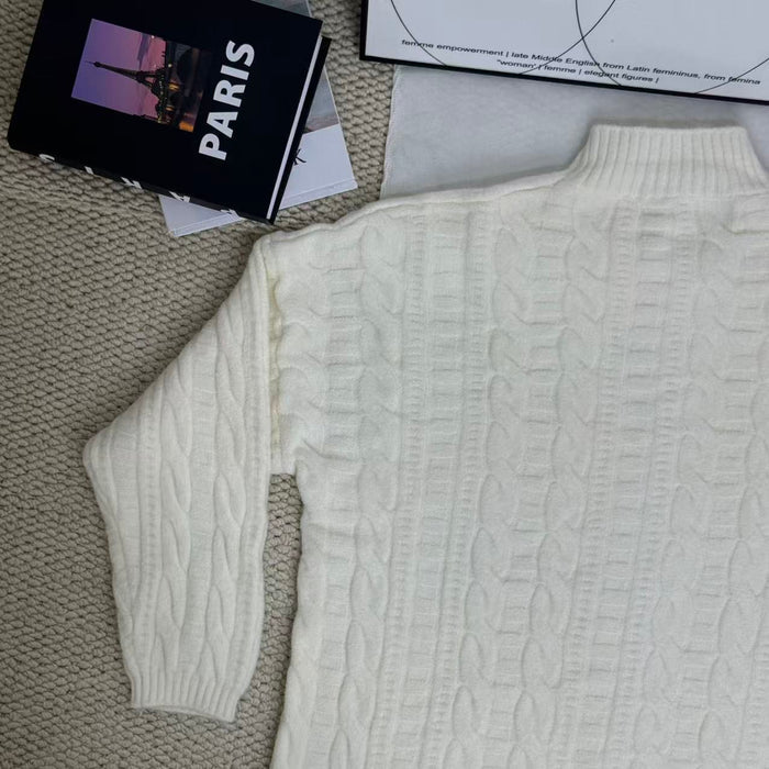 Lazy Style Cable Knit Pullover Sweater