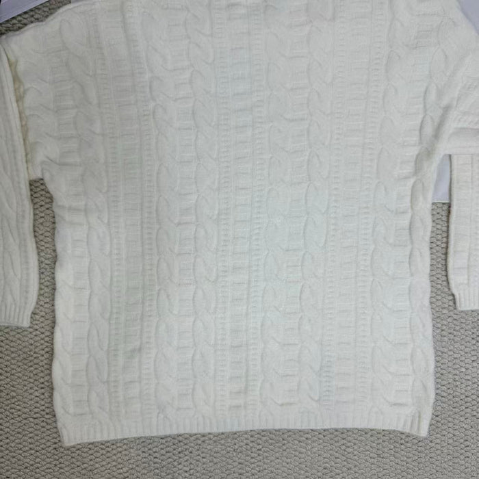 Lazy Style Cable Knit Pullover Sweater