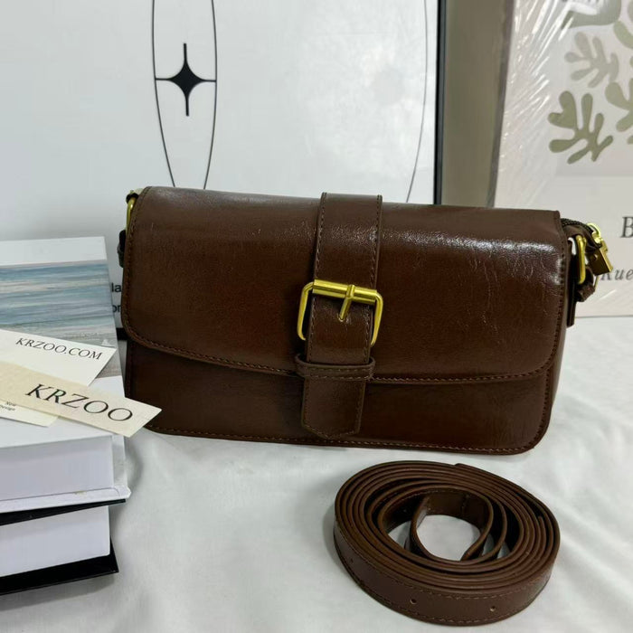 Leather snapback handbag