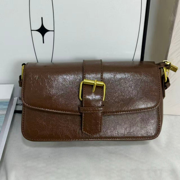 Leather snapback handbag