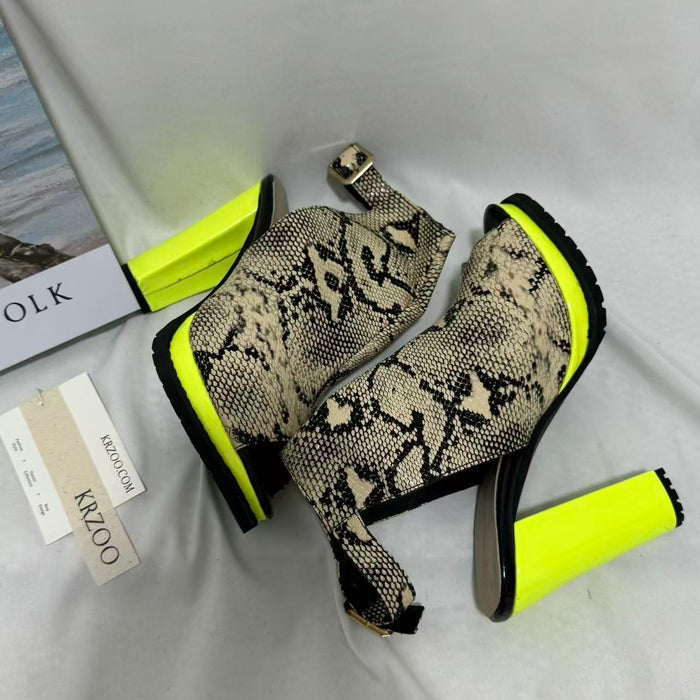 Leopard-Print Peep-Toe Platform Sandals