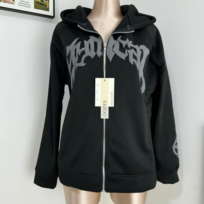 Letter and Star Print Hoodie
