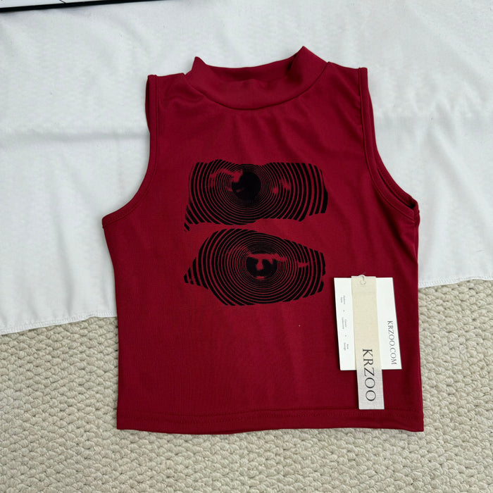 Letter-printed vest